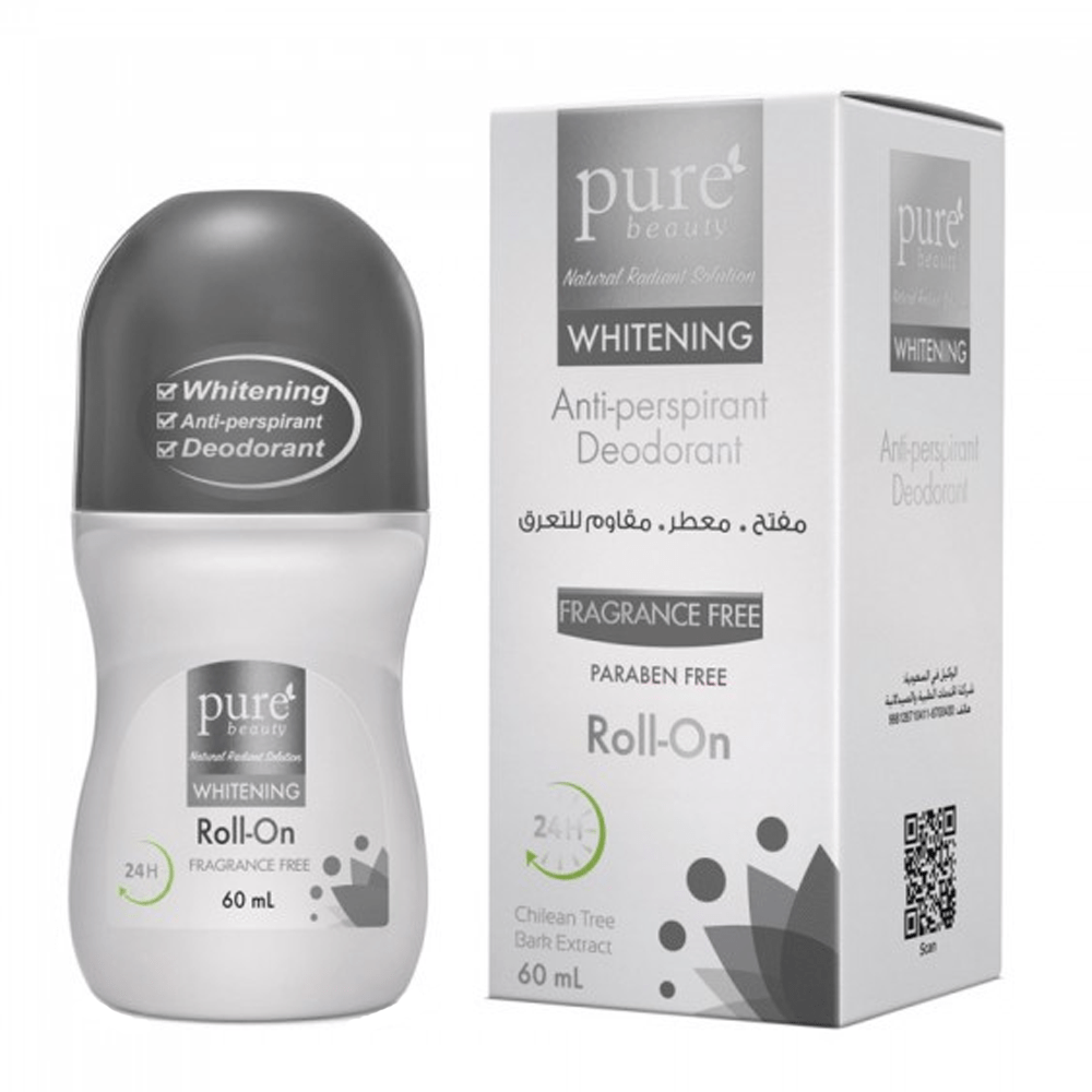 Pure beauty® Whitening Antiperspirant Deodorant Roll-on Fragrance Free 60 ml