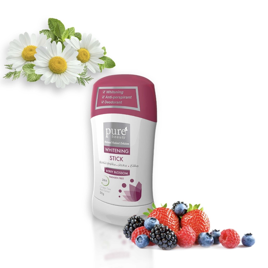 Pure beauty® Whitening Antiperspirant Deodorant Stick Berry Blossom - 50 g